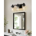 thumbnail image 2 of YANSUN 19 in 3-Light Black Vanity Light Bar with Clear Glass Shades E26 Base for Bathroom Mirror, Hallway, Entryway, 2 of 7