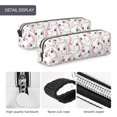 thumbnail image 4 of Pofeuu Cute Rabbit Print Leather Pencil Case, Leather Pencil Pouch Large Capacity, Big Pencil Pouch with Zipper Vintage Pen Bag Fountain Pen Holder, 4 of 7