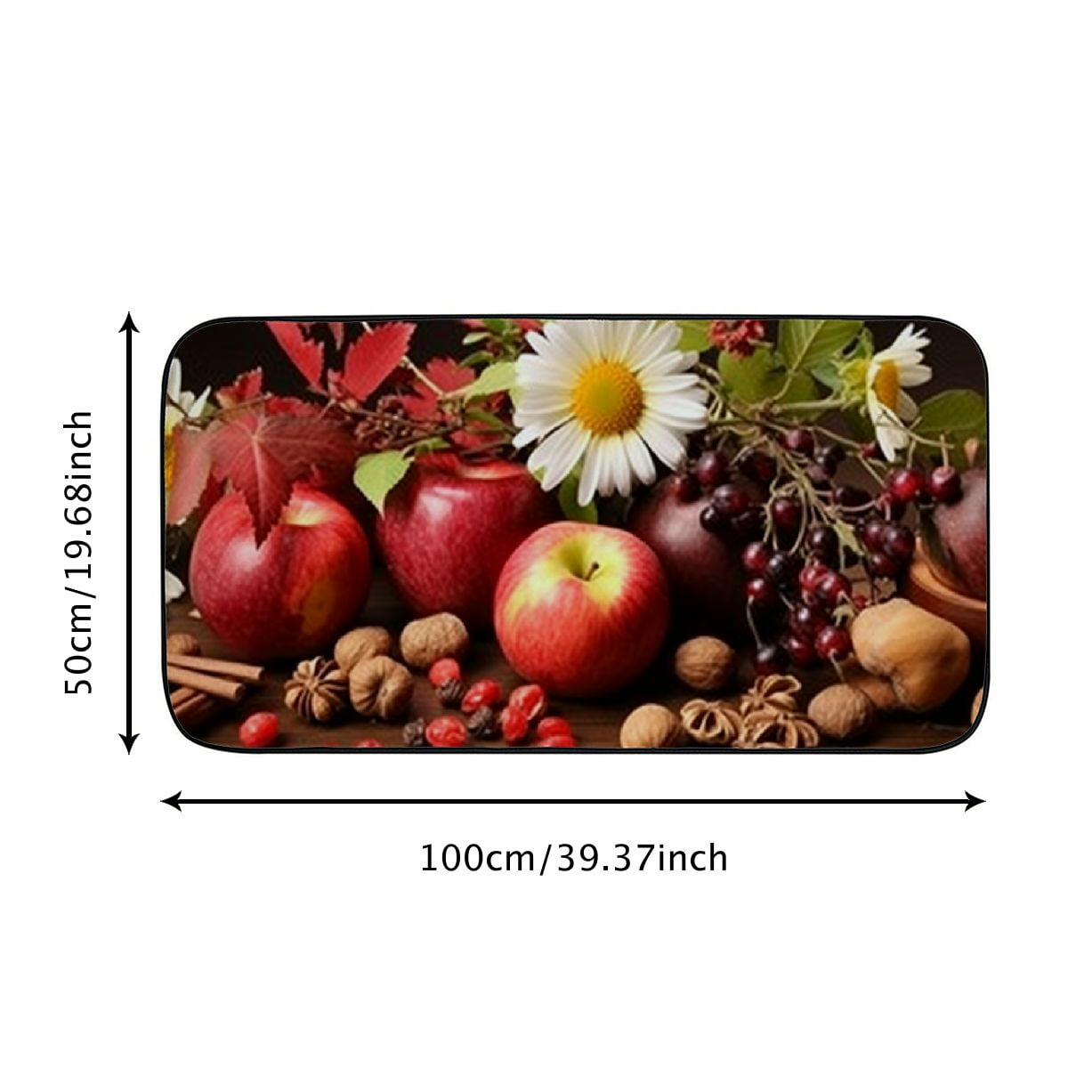 PHYHOO Doormat Floor /Mat - Nature Plants Composition Fruit Autumn Flowers Decorative Door Mat, Door Mat with Non-Slip Rubber Backing, Easy Cleaning, Traps Dirt, for Entry, Patio