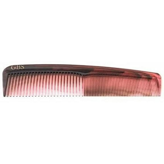 G.B.S Handmade Styling Grooming Comb - 7" Tortoise Coarse All Purpose Fine Dressing Comb - Smooth Tapered Teeth Cellulose Acetate, Everyday Hair Caretaker for all Men, Women, Kids