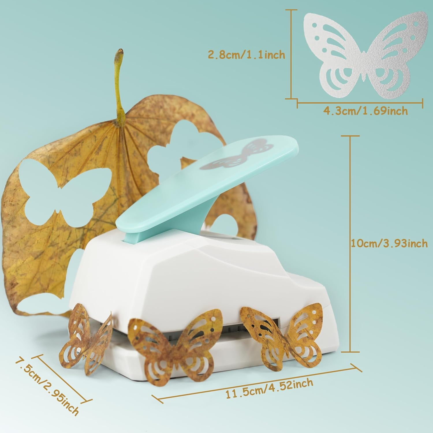 ABCISI Large Heavy-Duty Butterfly Craft Hole Punch, DIY Scrapbooking Tool for Cardstock and Paper Crafts, Decorative Cutouts, Easy-to-Use, Durable Embossing Machine, Random Color, Exquisite