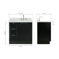 thumbnail image 4 of ARIEL Milan 36 Inch Right Offset Single Oval Sink Bathroom Vanity with Carrara White Quartz Countertop 1.5 Inch in Black, 4 of 7