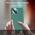 thumbnail image 5 of [5 in 1 Designed for iPhone 13 Case, with 2 Pack Screen Protector + 2 Pack Camera Lens Protector, Liquid Silicone Slim Shockproof Protective Phone Case [ Microfiber Lining](Midnight Green), 5 of 12