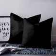 thumbnail image 2 of 16x16 Pillow Covers Set of 2, Black Throw Pillow Covers Decorative Couch Cushion Case, Solid Color Farmhouse Black Microfiber Square Pillowcases for Bedroom Car Living Room, 2 of 7