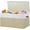 Beige and White, variant on Extra Large Toy Storage Box with Lid, Sturdy Toys Storage Chest Bin Organizer Basket with Dividers for Kids, Boys, Girls, Nursery, Closet, Bedroom, Playroom 35.5"x17" x17" (Beige and White)