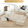 thumbnail image 5 of NeoKo Cloud Couch Sectional Modular Sofa, 132" Comfy Boneless Sectionals for Living Room, Modern Plush Memory Foam U Shaped Sofa Corduroy Sectional Floor Couch with Chaise Lounge, Beige, 5 of 8