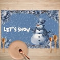 thumbnail image 1 of Puntoco Liquidación de suministros de cocina, tapete para comida navideña, mantel de lino blanco con estampado de muñeco de nieve de color sólido, tapete aislante para decoración navideña de resta, 1 of 5
