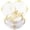 Clear, variant on 125PCS White and Gold Disposable Plastic Plates with Silverware - Vintage Party Dinnerware Set for 25 Guests, Wedding, Holiday, Celebration