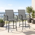 thumbnail image 2 of Outsunny Outdoor Bar Stools 2 Pack w/ Armrests, Bar Height Chairs, Grey, 2 of 10