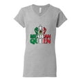 thumbnail image 2 of Wild Bobby Mexican Queen Latin Pride Women Standard V-Neck Tee, Heather Grey, Large, 2 of 5