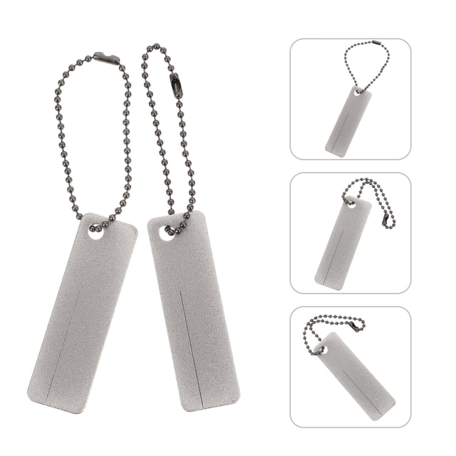 Fossil Slicer Fish Hook Sharpener with Synthetic Material for Outdoor Use 2pcs Silver Mini Portable