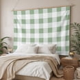 thumbnail image 3 of Sage Green Checkered Small Tapestry for Bedroom Wall Hanging Tapestry, Green White Buffalo Plaid Ceiling Backdrop Tapestries Poster Blanket Wall Decor for Teens Room Living Room Dorm 23" x 28", 3 of 8