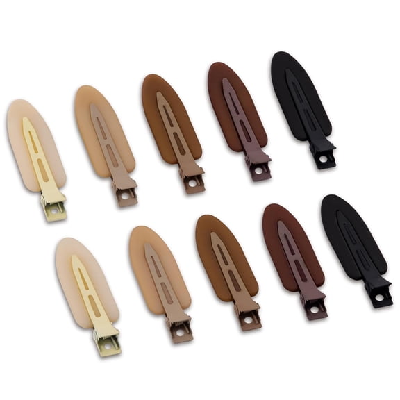 10 Pcs Creaseless No Crease No Bend Flat Hair Clips For Styling Non Slip Makeup Clips For Women Salon Hairstyle,Tortoiseshell