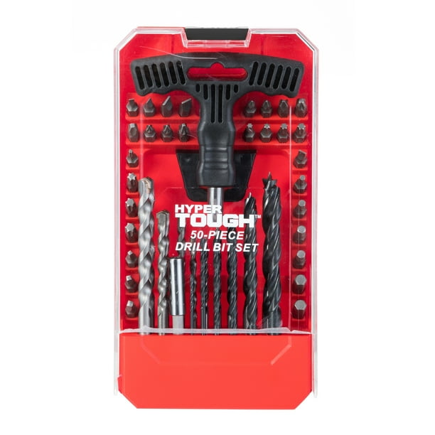 Hyper Tough 50Piece Drill Bit and Driver Bit Set in Plastic Case