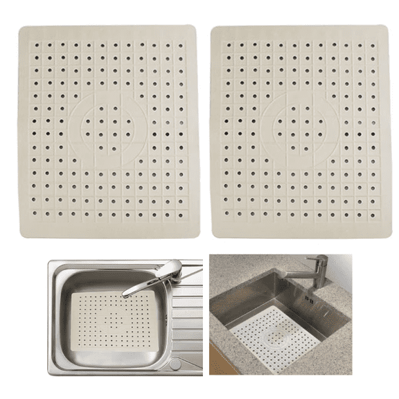 Non-Slip Kitchen Sink Mat – Durable Rubber Drain Pad Protector for Sink Bottom, Prevents Scratches & Breakage, Multi-Pack, Fits Most Standard Sinks