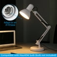 thumbnail image 2 of Torchstar Metal Swing Arm Desk Lamp, Interchangeable Base & Clamp for College, White, 2 of 7