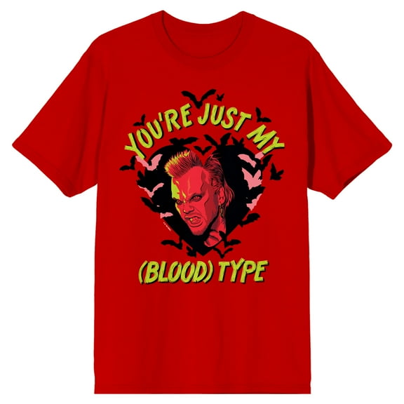 Lost Boys You're Just My (Blood) Type Crew Neck Short Sleeve Red Men's T-shirt-Medium