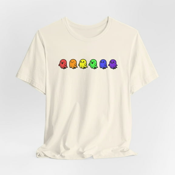 Rainbow Ghost Tee, Halloween Shirt, Unisex Graphic T-Shirt, Spooky Apparel