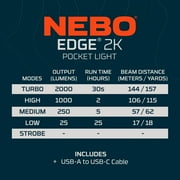 NEBO Edge 2K Lumen Elite Everyday Carry Flashlight