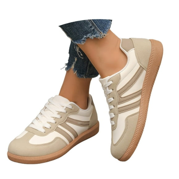 Women Retro Patchwork Leopard Print Casual Sneakers Fashion Flat Sole Comfortable Walking Footwear Lightweight Breathable Daily Wear