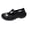 Black, variant on Women Mary Jane Shoes Bow Rhinestone Heart T-Strap Embossed Floral Comfortable Lightweight Platform Walking Clogs Black 5.5-6.5 Wide
