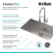 KRAUS 30-inch 16 Gauge Standart PRO Kitchen Sink Combo Set with Bolden 18-inch Kitchen Faucet and Soap Dispenser, Chrome Finish
