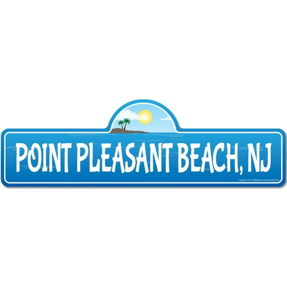 Point Pleasant NJ New Jersey Beach Street Sign | Indoor/Outdoor | Surfer Ocean Lover Décor For Beach House Garages Living Rooms Bedroom | Signmission Personalized Gift