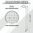 thumbnail image 2 of Uxcell 10 Pcs Crochets pour Panneau Perforé, Kit de Crochets pour Panneau Perforé de 7,9 Pouces pour Rangement d'Outils de Garage, Ton Argenté, 2 of 7