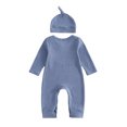 thumbnail image 2 of Cjfdfy Newborn Baby Boy Girl Fall Outfit Auntie's Lil Dude Letter Embroidery Ribbed Long Sleeve Romper And Hat Set Infant Cute Coming Home Outfit 0-9 Months, 2 of 9