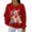 Vermilion, variant on Women's Loose Comfortable Casual and Fashionable Round Neck Christmas Pattern Long Sleeve Sweatshirt, Ideal for Holiday Season and Everyday Comfort,Deep Red,L