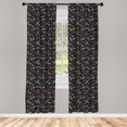 thumbnail image 3 of Ambesonne Space Curtains, Traveling into the Cosmos, Pair of 28"x63", Black Orange White, 3 of 5