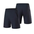 thumbnail image 5 of Wrtxtat Men's Workout Running Shorts Moisture Wicking Outdoor Athletic Fitness Shorts with Zipper Pockets Lightweight Sports Shorts Big and Tall Dark Blue XXL, 5 of 9