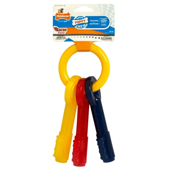 Nylabone Puppy Chew Teething Keys Dog Chew Toy Bacon X-Small (1 Count)