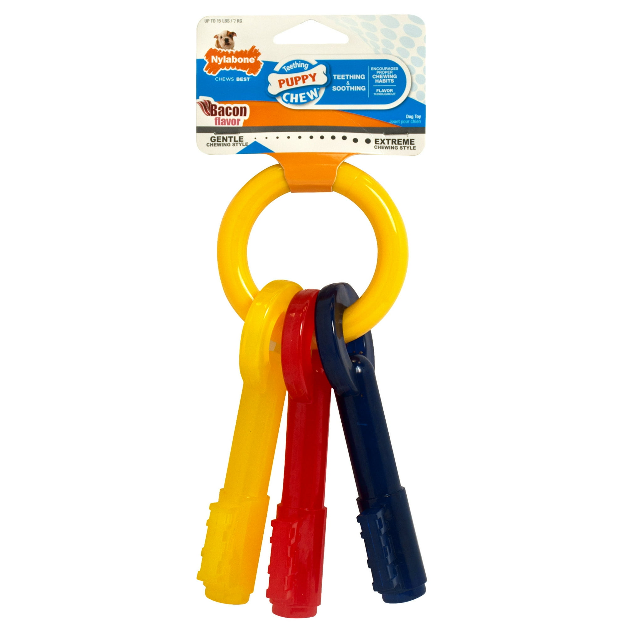 Nylabone Puppy Chew Teething Keys Dog Chew Toy Bacon X-Small (1 Count)