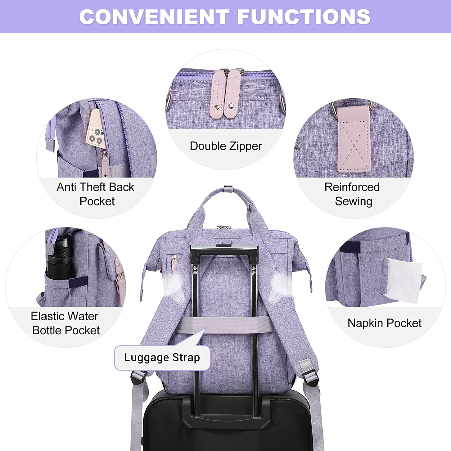 Lovevook Laptop Backpack for Women 15.6",Cute Work Travel Commuter Daypack,Nurse Doctor Teacher Backpack Purses College Computer Bookbag