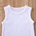 thumbnail image 5 of Douhoow Infant Solid Color Romper Baby Sleeveless Round Collar Ribbed Bodysuits, 5 of 6