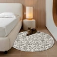 thumbnail image 3 of Sage Green Leaf Large Area Rugs for Bedroom Living Room, Soft Non Slip Carpet Bedside Rug, Retro Farmhouse Plant Floral Branch Round Floor Cover Kitchen Accent Rug 3' for Dining Room/Office, 3 of 9