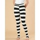 thumbnail image 4 of Leggings Allegra K de yoga de cintura alta estampados rayas blancas negras XS, 4 of 6