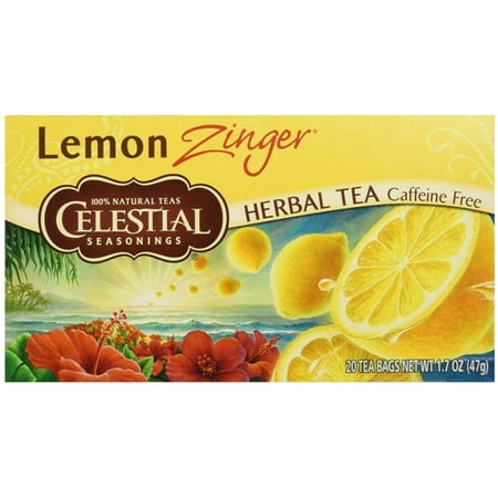 Lemon Zinger Green Tea - 2 Pack - Celestial Seasonings Lemon Zinger Caffeine Free Natural Herb Tea 20 ea