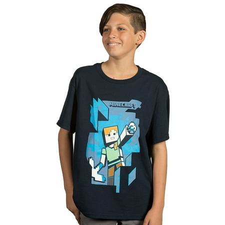 Minecraft Mine Alex Youth T-Shirt Blue