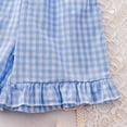 thumbnail image 5 of Toddler Baby Girl Easter Outfit Plaid Ruffle Sleeveless Tops and Shorts Set Kids Girls Easter Clothes, 5 of 6