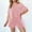 Pink, variant on ZZwxWA Women's Ribbed 2 Piece Workout Outfits Short Sleeve Crew Neck Tops and Shorts Sweatsuit Set Summer Casual Tracksuit