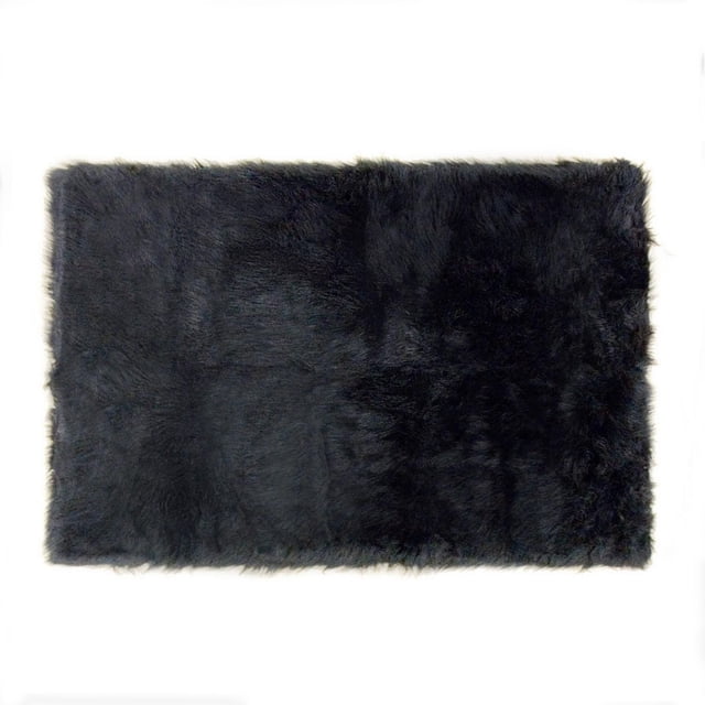 Home Decor Inc Mainstays Kids Faux Fur Rug, Black – 30" x 45", Soft Faux Fur Area Rug