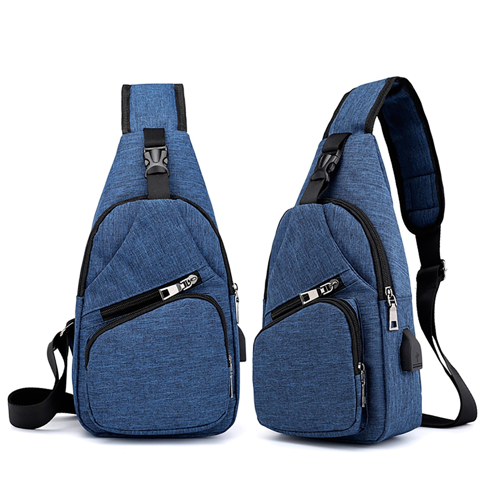 redaica Sling Bag for Women Mens Crossbody Bag, Chest Bag Sling Backpack with USB Charging Port for Walking Hiking