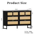 thumbnail image 6 of 6 Drawer Dresser for Bedroom, Rattan Dresser Drawer with Metal Handles, Modern Wooden Dresser Chest, 6 of 8