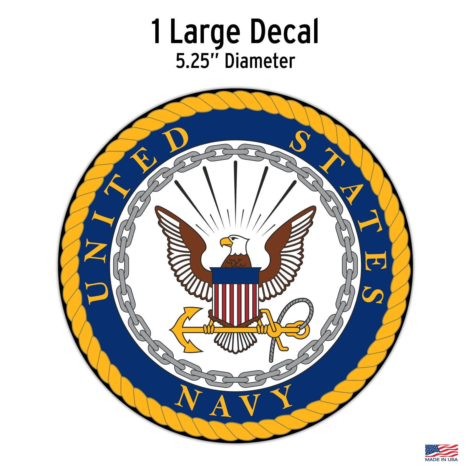 US Navy Flag Oval Military Vinyl Decal Sticker Window Wall Car 