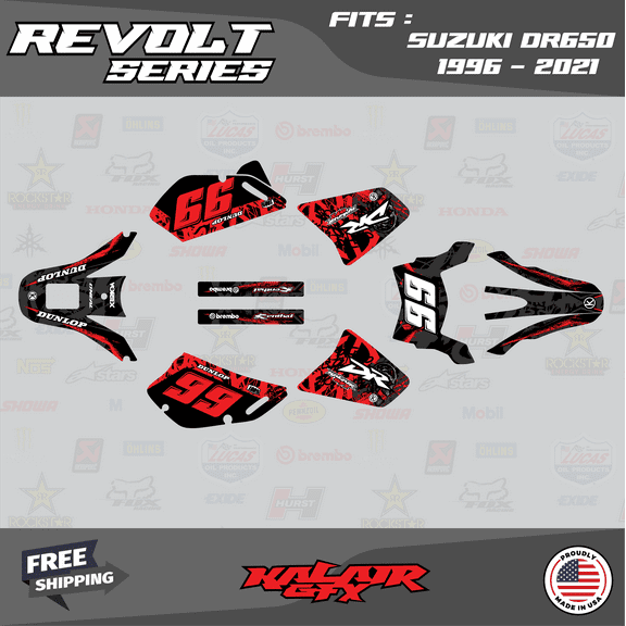 Kalair GFX Graphics Kit for Suzuki DR650 (1996-2021) Revolt Series