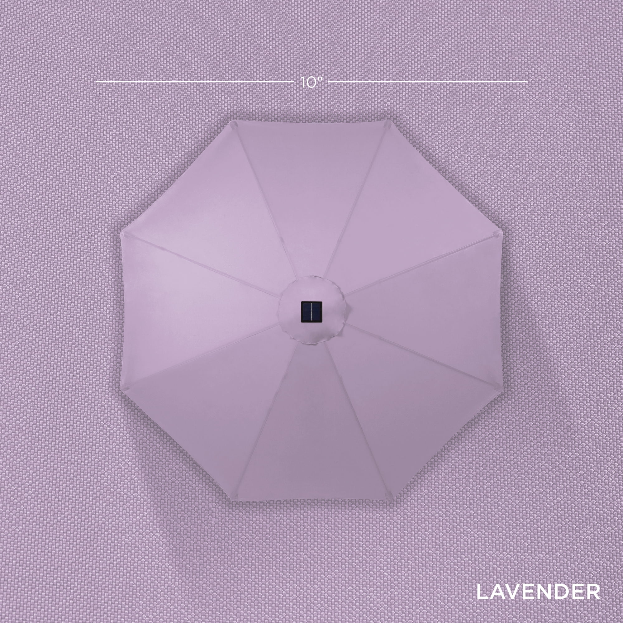 Best Choice Products 10ft Solar LED Lighted Patio Umbrella w/ Tilt Adjustment, UV-Resistant Fabric - Lavender