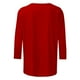 thumbnail image 3 of Tops de Cuello Redondo para las Mujeres Moda Impresa 3/4 Mangas Blusa Casual Top, Estante de Imitación, 3 of 5