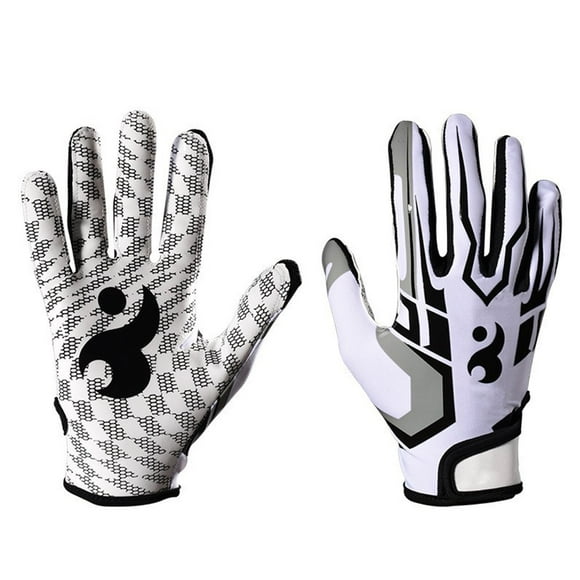 American Football Gloves, Look And Hoop Mesh Fingertips Sports Gloves Silicone  For Baseball S,M,L